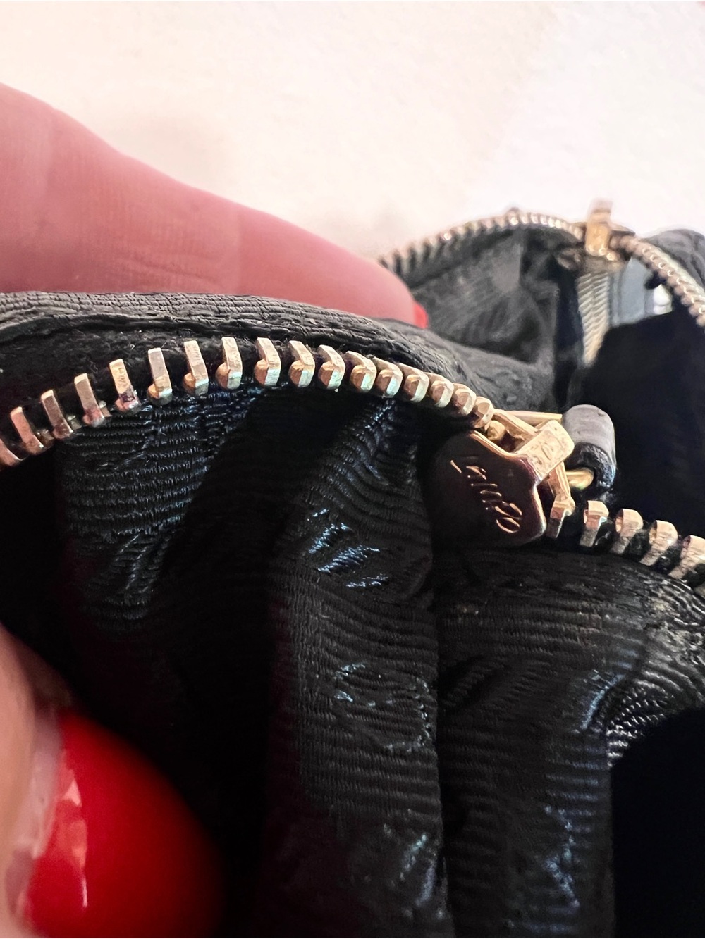 PRADA!⭐️Black Nylon and leather Bag with Gold Hardware - Picture 9 of 11